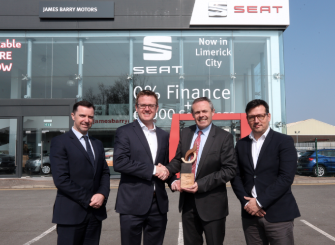 James Barry Motors Awarded SEAT Ireland’s Dealer of the Year